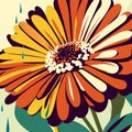 Gerbera flowers background. Hand drawn vector illustration in doodle style. Generative AI Royalty Free Stock Photo