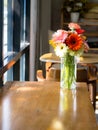 Gerbera jamesonii in glasses vase