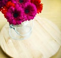 Gerberas in glass vase