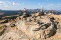 Equilibre, cairns at the top of the Mont Gerbier de Jonc, Ardeche