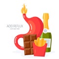 GERD concept in flat style,  illustration Royalty Free Stock Photo