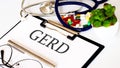 GERD text and Background of Medicaments, Stethoscope
