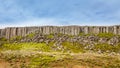 Gerduberg dolerite cliffs basalt rock formation, SnÃÂ¦fellsnes, Hnappadalur valley, Iceland Royalty Free Stock Photo