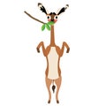 Gerenuk standing on two legs and eating leaves animal cartoon character vector illustration