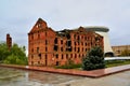 Gergardt mill - building destroyed in Battle of Stalingrad during Second World War. Volgograd, Russia