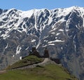 Gergeti Church. Mountains. Stepantsminda. Georgia.