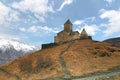 Gergeti trinity church at an elevation of 2170 meters, under Mount Kazbegi in Georgia Royalty Free Stock Photo