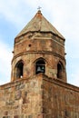 Gergeti Trinity Church Tsminda Sameba, Holy Trinity Church near the village of Gergeti in Caucasian mountains, Georgia Royalty Free Stock Photo