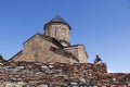 Gergeti Trinity Church (Tsminda Sameba), Holy Trinity Church near the village of Gergeti in Georgia, under Mount Kazbegi Royalty Free Stock Photo