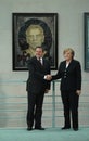 Gerhard Schroeder, Angela Merkel Royalty Free Stock Photo