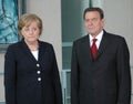 Gerhard Schroeder, Angela Merkel Royalty Free Stock Photo