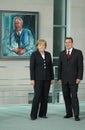 Gerhard Schroeder, Angela Merkel Royalty Free Stock Photo