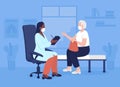 Geriatric counseling flat color vector illustration