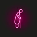 Geriatrics neon style icon. Simple thin line, outline vector of medical icons for ui and ux, website or mobile application Royalty Free Stock Photo