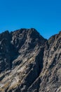 Gerlachovsky stit mountain peak from Polsky hreben saddle in Vysoke Tatry mountains in Slovakia