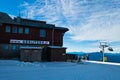 Gerlitzen ski resort main gondola station with surrounding landscape in Austrian alps