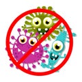 Germ, Bacteria, Virus, Microbe, Pathogen Characters. Royalty Free Stock Photo