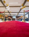 German Abitur Graduation party room decoration and Award sculptures red carpet preparations for surprise party