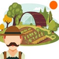 German agroforestry farmer vector design illustration