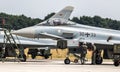 German Air Force EF2000 Eurofighter Typhoon fighter jet on the tarmac of Fliegerhorst Wunstorf, Germany - June 9, 2018 Royalty Free Stock Photo