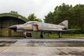 German Air Force F-4 Phantom II fighter jet in front of a hardened shelter at Wittmund Air Base, Germany - June 29, 2013