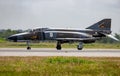 German Air Force F-4 Phantom II fighter jet in retro Luftwaffe livery on the runway at Wittmund Air Base, GERMANY - JUNE 29, 2013
