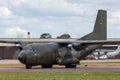 German Air Force Luftwaffe Transall C-160D twin engine military transport aircraft.