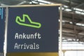 German airport arrivals sign Royalty Free Stock Photo