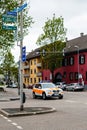 German Ambulance arriving fast at accident place in German city