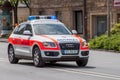 German ambulance car in use - Bavarian red cross