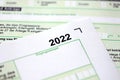 German annual income tax return declaration form for 2022 year close up. The concept of tax reporting in Germany