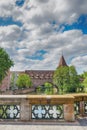 German architecture and Pegnitz river. Nuremberg, Bavaria, Germany. Royalty Free Stock Photo