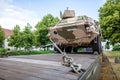 German armoured military vehicles from Bundeswehr, stands on a train waggon