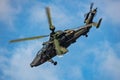 German Army Airbus Helicopters Tiger. Military attack helicopter at air base. Aviation and rotorcraft. Transport and Royalty Free Stock Photo