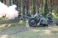 German artillery. WW2 reenacting