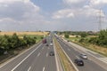 german autobahn traffic on the a5 highway near frankfurt direction Kassel Royalty Free Stock Photo