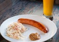 German, Bavarian, Bratwurst sausage Royalty Free Stock Photo