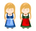 German, bavarian girls in national dress, traditional clothes.