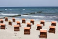 German beach chair Strandkorb Royalty Free Stock Photo