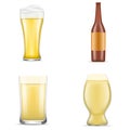 German beer icon set, realistic style Royalty Free Stock Photo