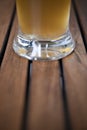 German beer on a wooden table at the Oktoberfest in Bavaria