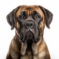 Symmetrical Studio Portrait Of A Mastiff With Distinctive Nose