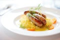 german bratwurst with sauerkraut and mustard Royalty Free Stock Photo