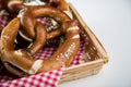 German Brezel pretzel with chives and butter Royalty Free Stock Photo