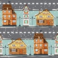 German buildings under snow.