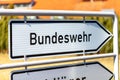 German Bundeswehr sign near a barrack