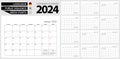 German calendar planner for 2024. German language, week starts from Monday