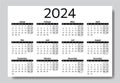 GERMAN calendar for 2024. Printable, editable vector illustration for Germany