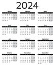 GERMAN calendar for 2024. Printable, editable vector illustration for Germany