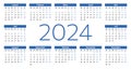 GERMAN calendar for 2024. Printable, editable vector illustration for Germany